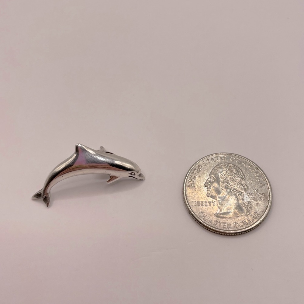 Sterling Silver Single Dolphin Earring - Picture 10 of 10
